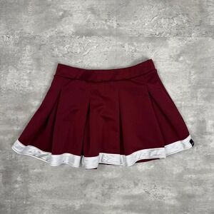 Hype & Vice Burgundy White Pleated Mini Skirt Preppy Tennis Y2K Small